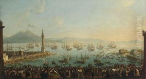 Hafen von Neapel mit Abfahrt Karls III. nach Spanien (1759)