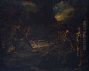 Mahl der Einsiedler in einer Hohle by Alessandro Magnasco