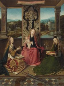 Maria mit Kind und den Hll. Katharina und Barbara by Master of Hoogstraeten
