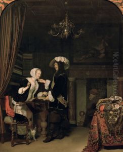 Cavalier in the Shop by Frans van Mieris