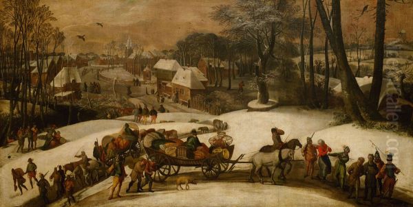 Military expedition in Winter - view 1
