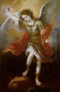 Archangel Michael plunges the devil into the abyss by Bartolome Esteban Murillo