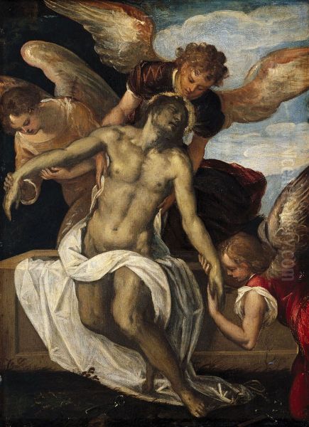 Body of Christ supported by Three Angels - view 1