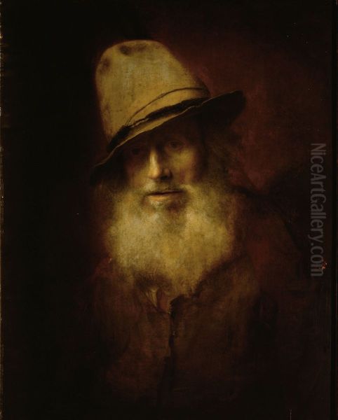 Portrait of a bearded old man with hat - view 1