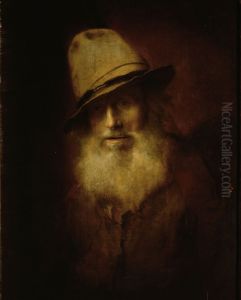 Portrait of a bearded old man with hat by Christopher Paudiss