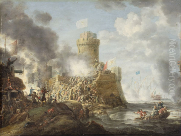 Turks Storming a Seaport - view 1