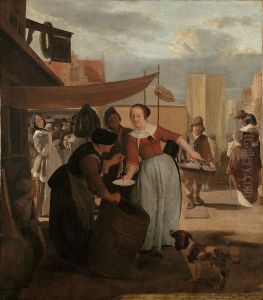 Fischmarkt by Jacob Ochtervelt