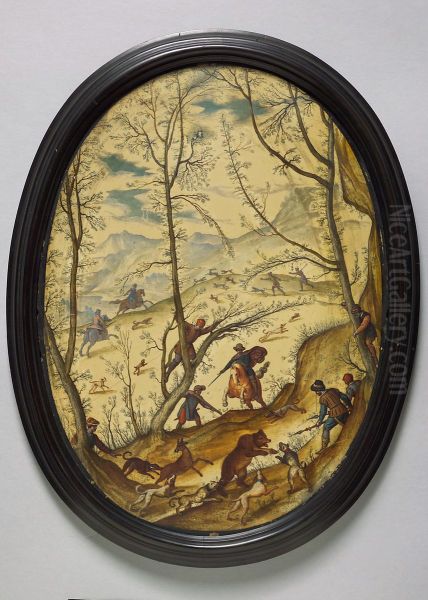 Landschaft mit Bar- und Hirschjagd - view 1