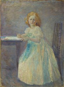 Madchen in weissem Kleid by Franz Jaschke