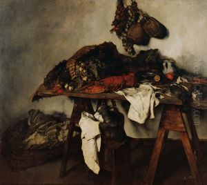 Grosses Kuchenstillleben by Carl Schuch