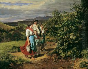 Heimkehr von der Arbeit (Die Liebenden am Scheideweg) by Ferdinand Georg Waldmuller