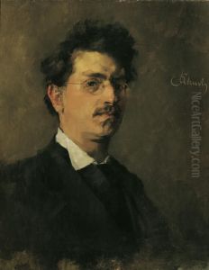Carl Schuch, Self-portrait,Munich1876 by Carl Schuch