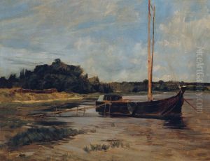 Sailing boat at the Havel river by Carl Schuch
