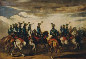 Osterreichische blaue Husaren by Piotr Michalowski