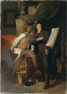 Die Kritiker by Wilhelm Leibl