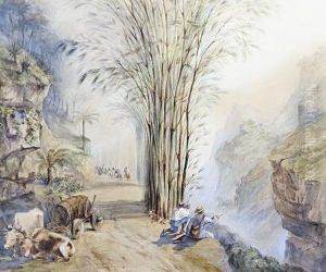 Travellers On A Mountain Track by Michel Jean Cazabon