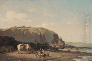 Promeneurs Sur La Plage by Michel Jean Cazabon