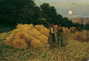 Moonrise After the Harvest I by Theodor von Hormann
