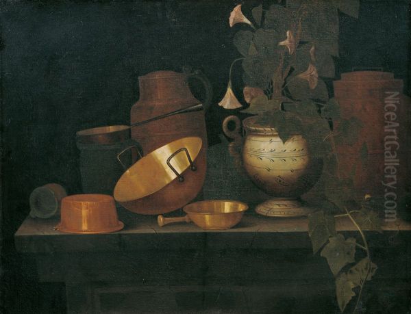 Still life with copper dishes - view 1