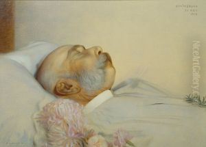 Kaiser Franz Joseph I. auf dem Sterbebett by Franz Von Matsch