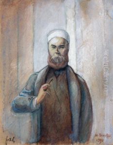 Paul Verlaine A L'hopital Broussais by Frederic Auguste Cazals