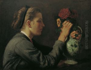 Agathe Thoma, die Schwester des Kunstlers by Hans Thoma