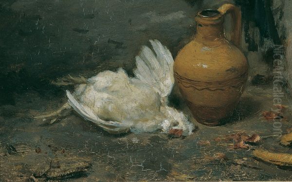 Stillleben mit totem Huhn und Krug - view 1