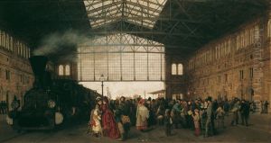 Ankunft eines Zuges am Nordwestbahnhof in Wien by Karl Karger
