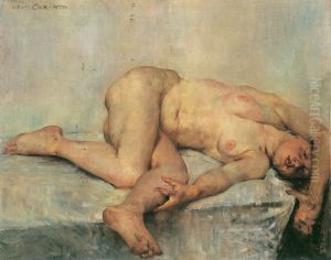 Reclining nude by Lovis (Franz Heinrich Louis) Corinth