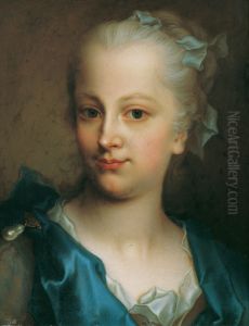 Madchen in blauem Kleid by Christian Seybold