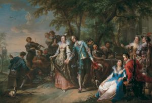 Unterhaltung im Freien mit Tanz by Frans Christoph Janneck