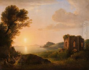 Sonnenuntergang auf Capri by Lorenz Adolf Schonberger