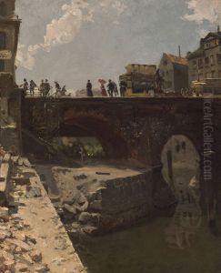 Brucke in einer franzosischen Stadt Brucke in einer franzosischen Stadt