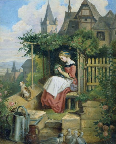 Madchen im Hausgarten - view 1