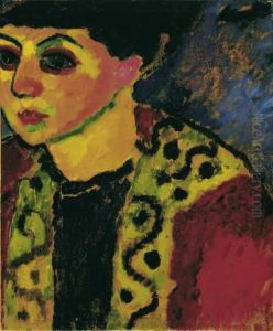 Lady in front of a blue background