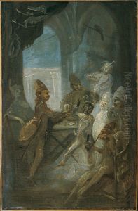 Theaterszene (Soldaten spielende Kinder?) by Franz Anton Maulbertsch