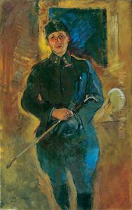 Otto von Aichelburg-Zossenegg als Kavallerieoberleutnant by Anton Kolig