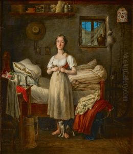 Morgentoilette eines Madchens by Johann Michael Neder