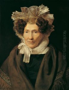 Alte Frau mit weisser Banderhaube