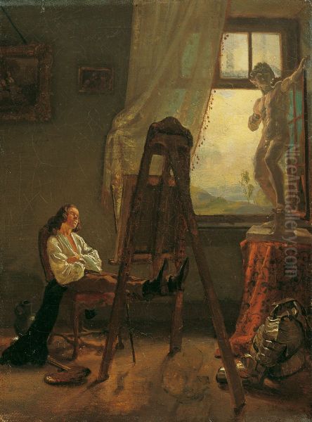 Der eingeschlafene Maler im Atelier - view 1