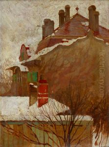 Houses in winter (view from the studio)