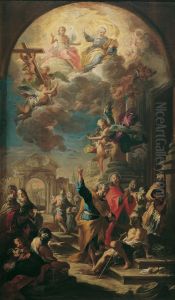 Die Apostel Petrus und Johannes heilen einen Lahmen