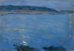 Blaue Meereslandschaft im Mondschein