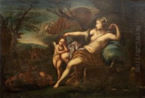 Venus Et L'amour Toile by Pierre-Jacques Cazes