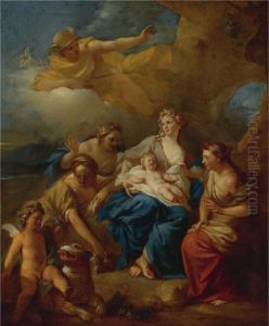 Mercury Entrusting Bacchus To The Nymphs Of Mount Nysa by Pierre-Jacques Cazes