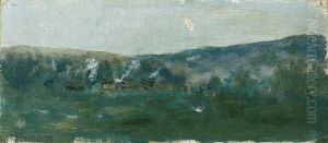Hidden Landscape with Crescent Moon by Theodor von Hormann