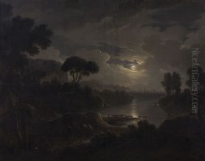 Italienische Ideallandschaft am Abend by Michael Wutky
