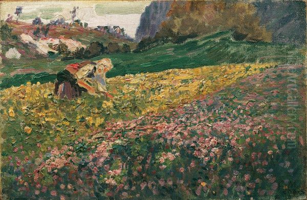 Madchen in der Blumenwiese - view 1