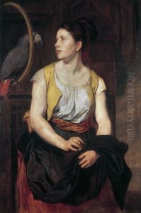 Madchen mit Papagei by Hans (Johann von Strasiripka) Canon