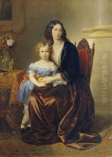 Leonie Countess Lanckoronska, nee Countess Potocka, with her son Karl - view 1
